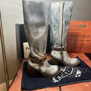 Freebird by Steven Holland Like New Size 7 Blue Handmade Leather Boots